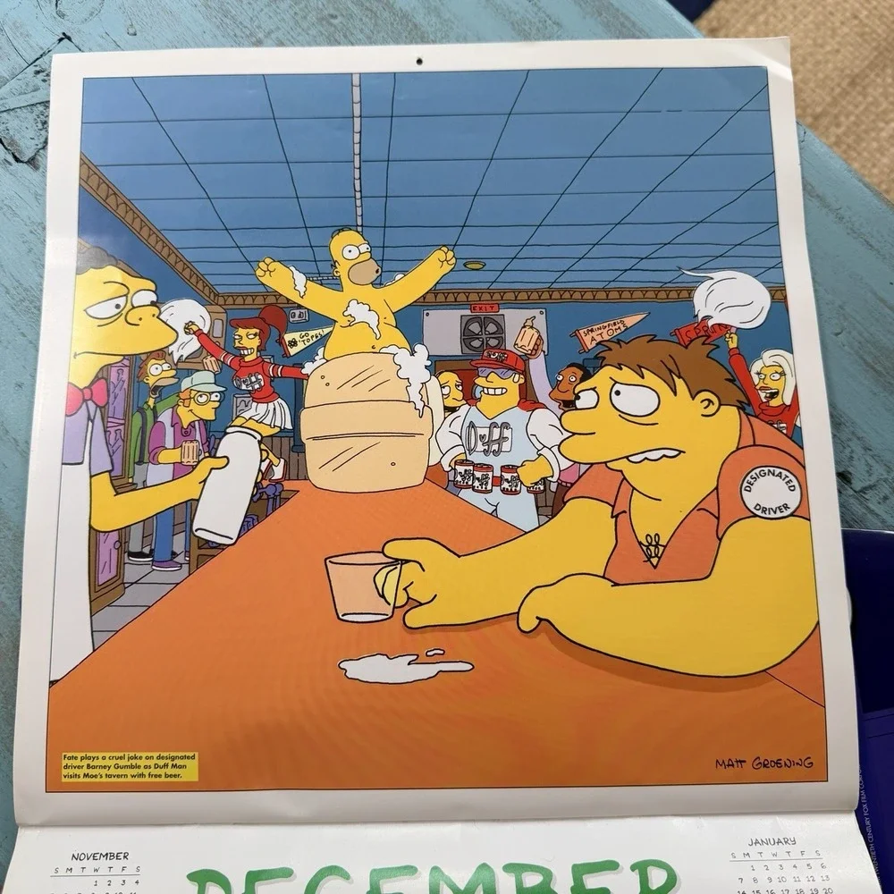 The Simpson's Vintage Calendar Lot 2000-2002 Matt Groening Bongo Fun Bart